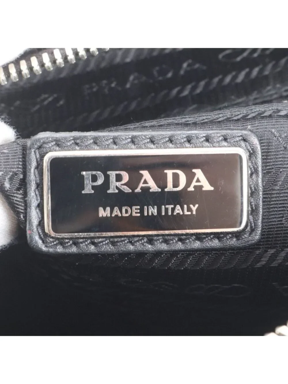 Prada White Tag Triangle Logo Leather Backpack Business